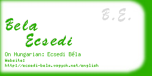bela ecsedi business card